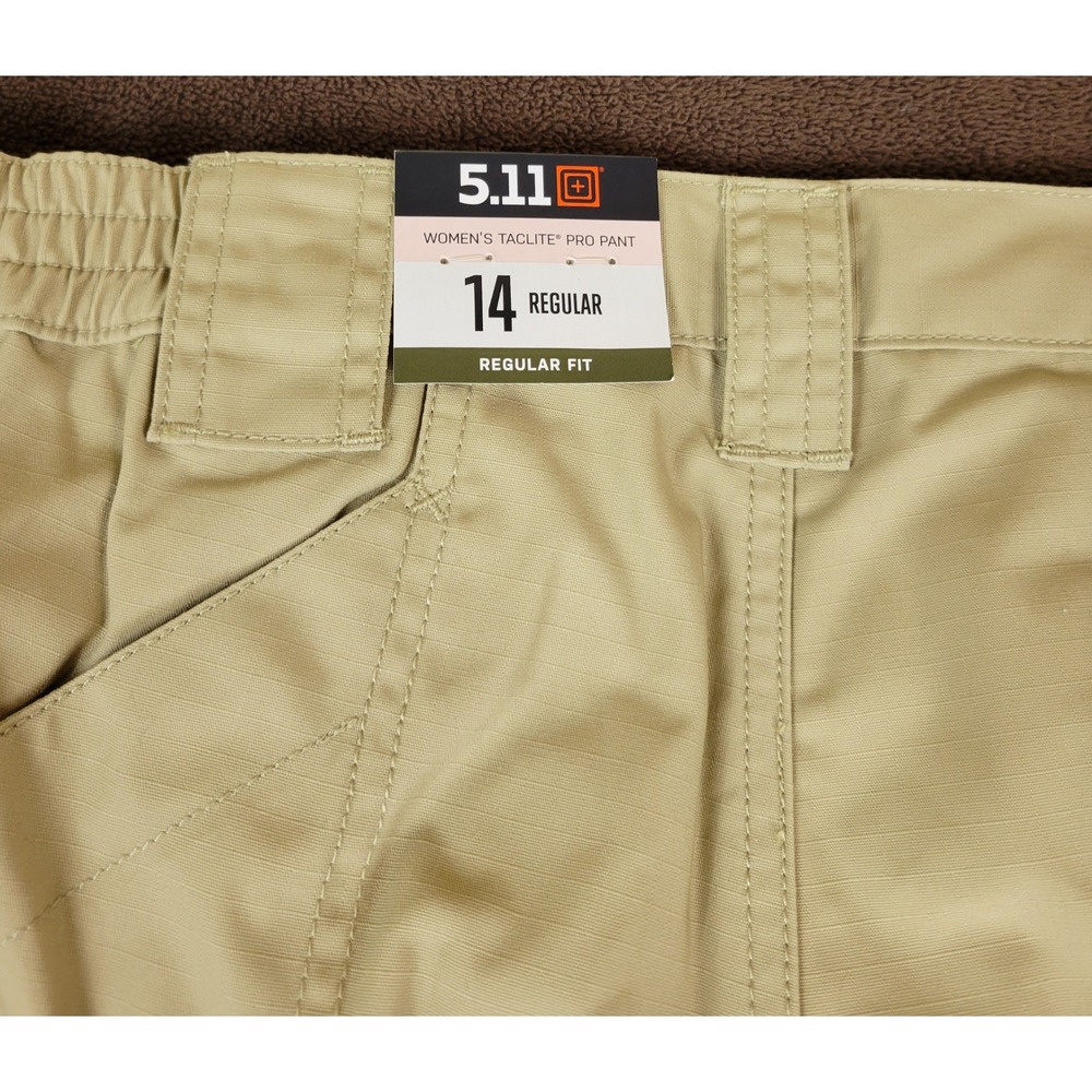 5.11 Tactical Womens Taclite Pro Pants 14 Regular TDU Khaki Ripstop 64360 NWT - Picture 7 of 10